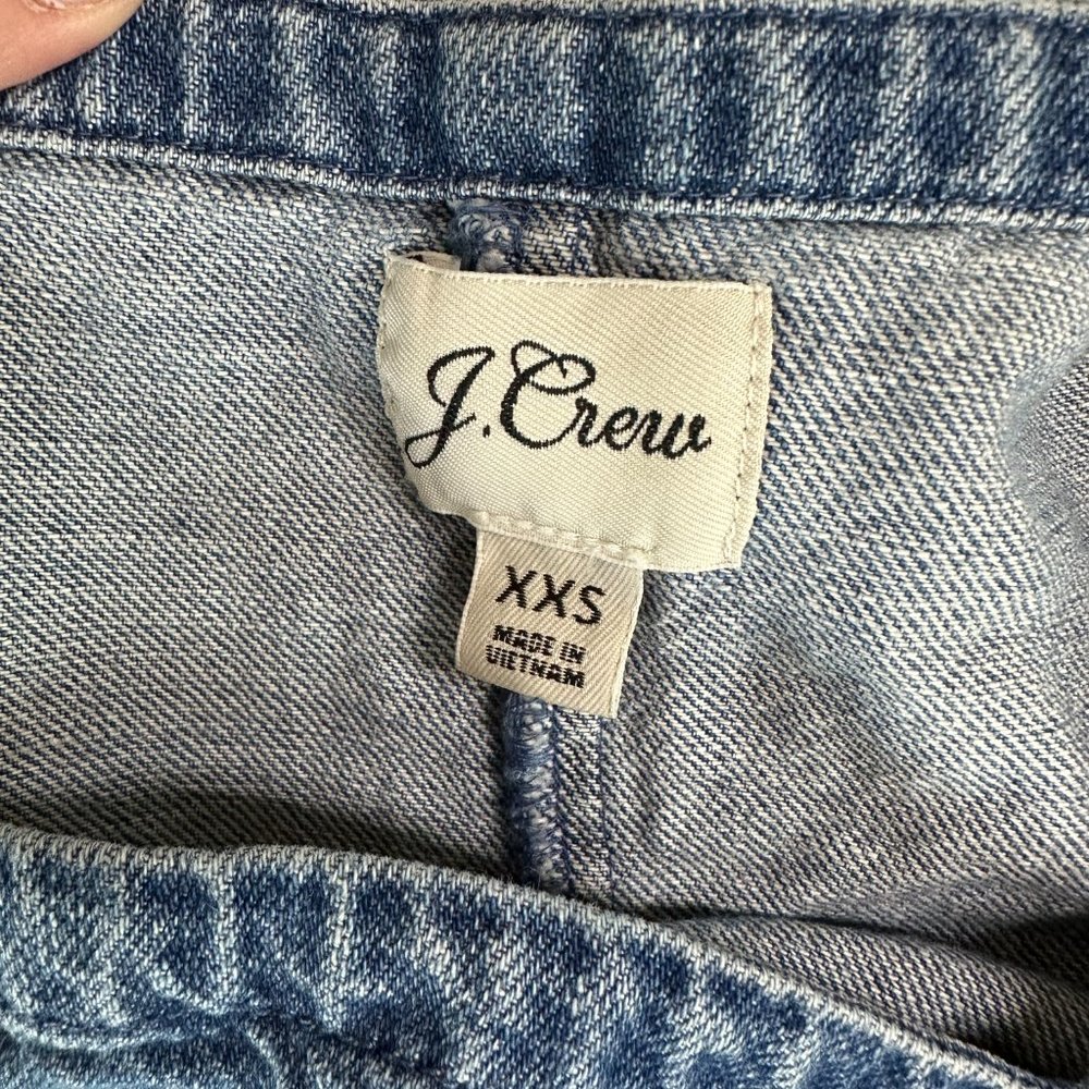 J. Crew Square Neck Chambray Top Puff Sleeves Women's XXS - Picture 6 of 6